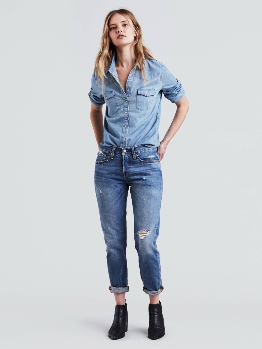Levi's 501 T tapered jean mid rise